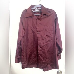 Geoffrey Beene Maroon Dress Shirt mens
